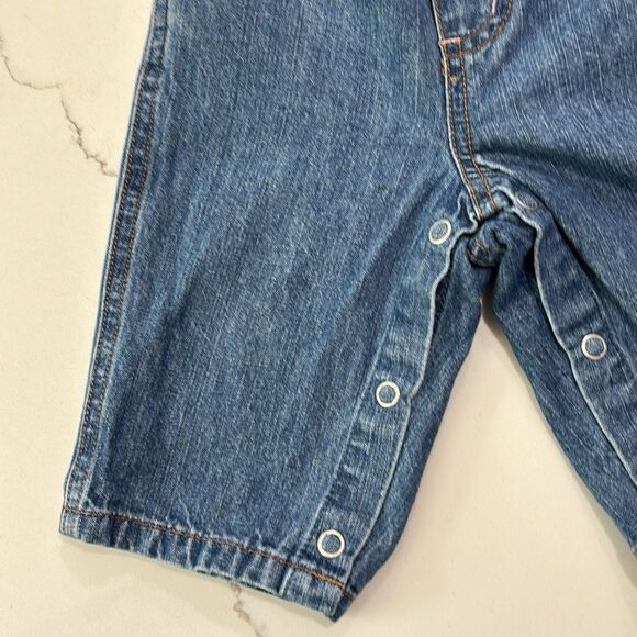 VTG Carter’s | Baby Girls Embroidered Denim Blue Jeans Pink Long Sleeve T Shirt - Picture 11 of 16